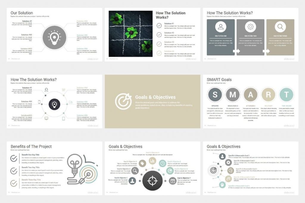 Slides Goals & Objectives Project Proposal PowerPoint Template.