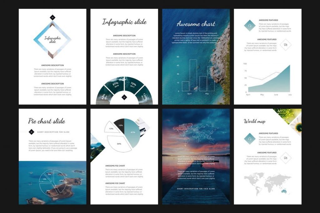 Sample Infographic Slides for A4 Tera Keynote Template.
