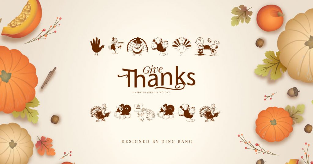 Thanksgiving Turkey Free Symbol Font Facebook Collage Image by MasterBundles.