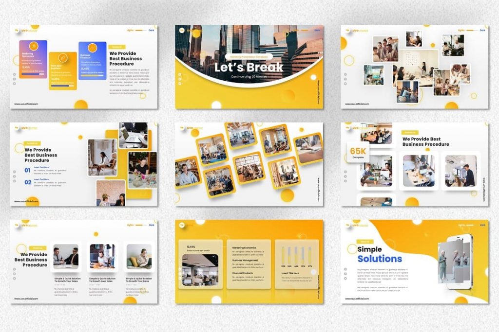 Slides We provide the best business procedure Uvo - Marketing Googleslide.