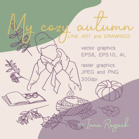 40+ Autumn Vector and Raster Illustrations cover image.