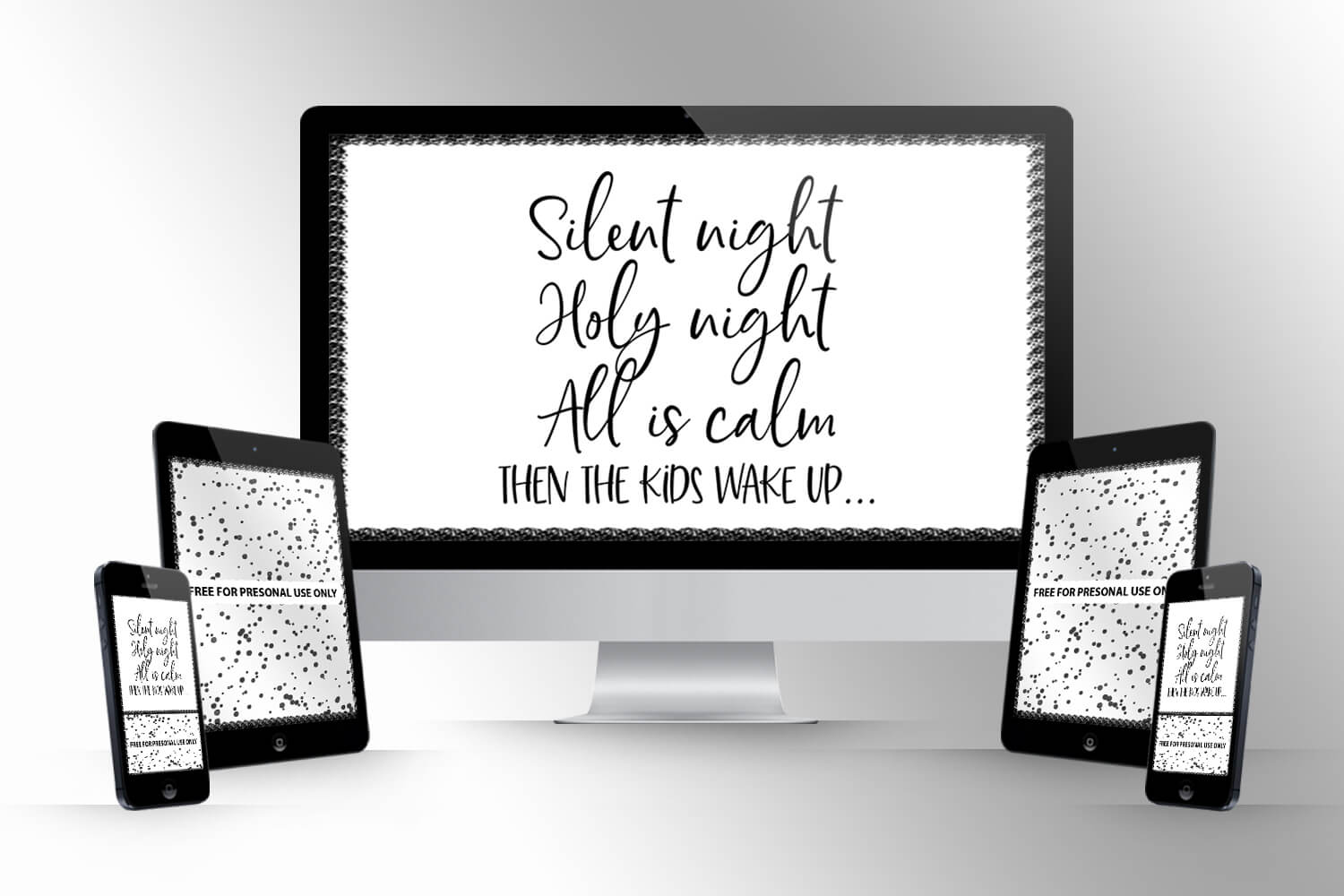 Quote Silent Night Then the Kids Wake Up Free SVG Files facebook image.