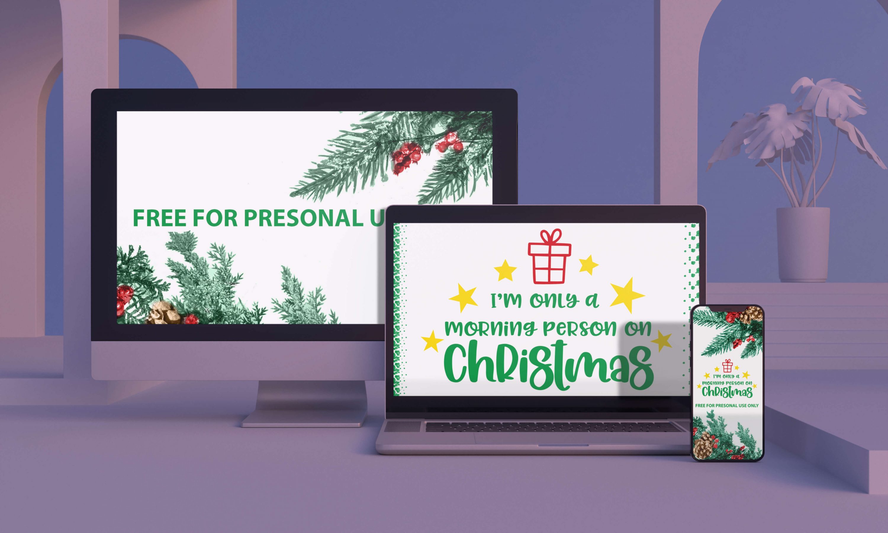 Im only a morning person on Christmas free SVG files facebook image.