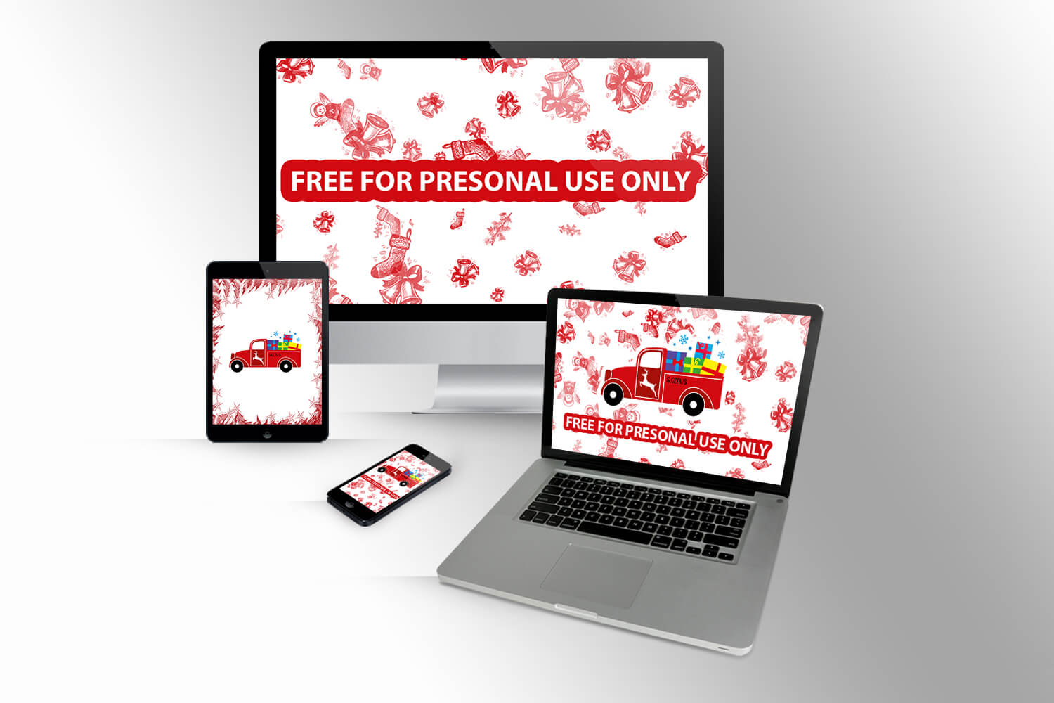 Christmas pick up truck presents free SVG files facebook image.