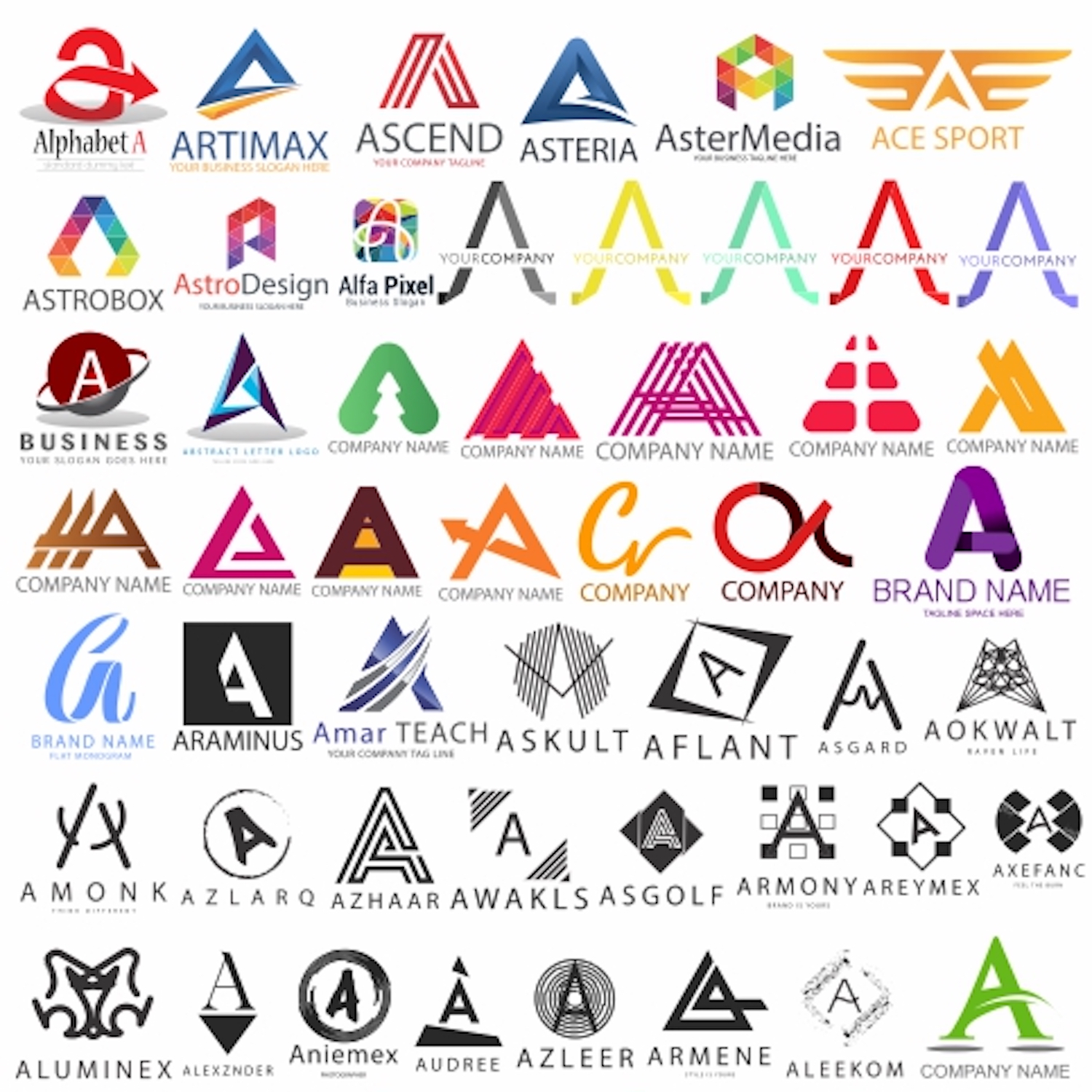 letter a logos