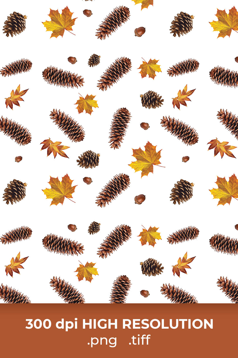 Fir Cones Thanksgiving Pattern pinterest image.