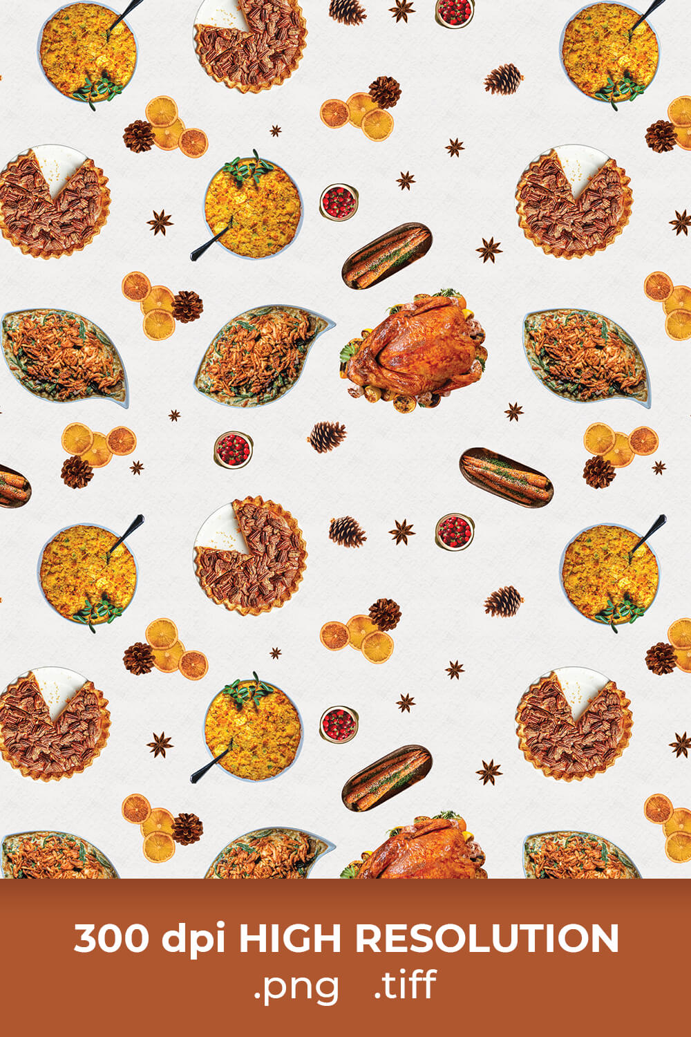 Free Thanksgiving Food Pattern pinterest image.