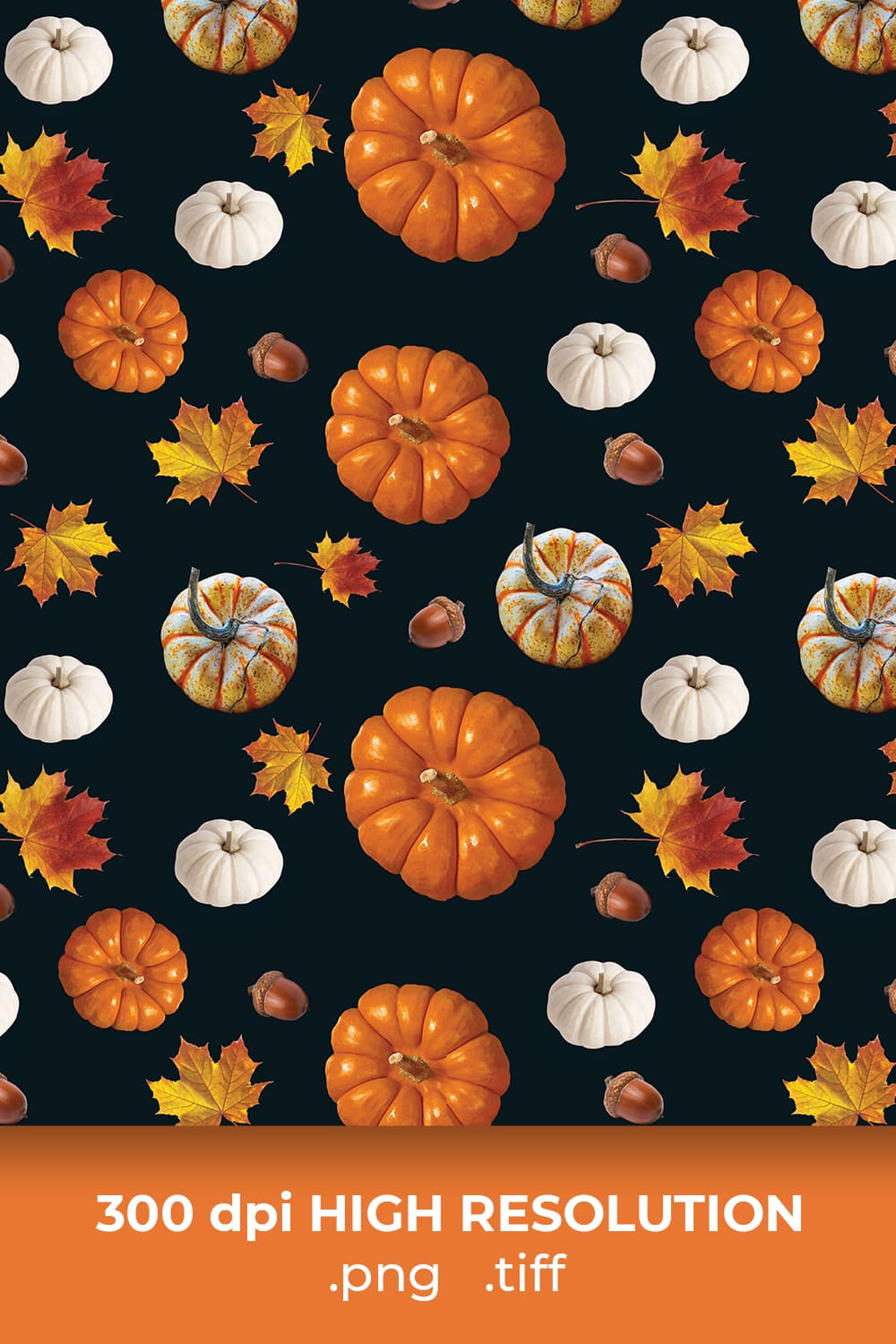 Thanksgiving Pumpkin Pattern Pinterest image.