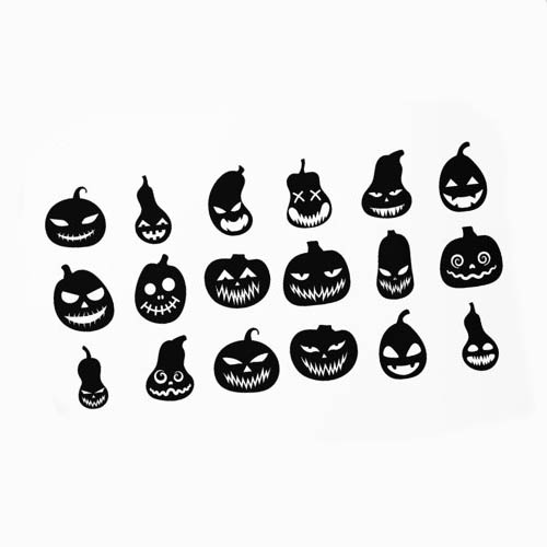 Pumpkin Faces SVG, Pumpkin Bundle Svg, Jack O Lantern Faces, Cute Halloween Faces, 18 Variations preview image.