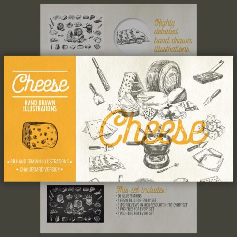 Cheese Hand Drawn Illustrations.