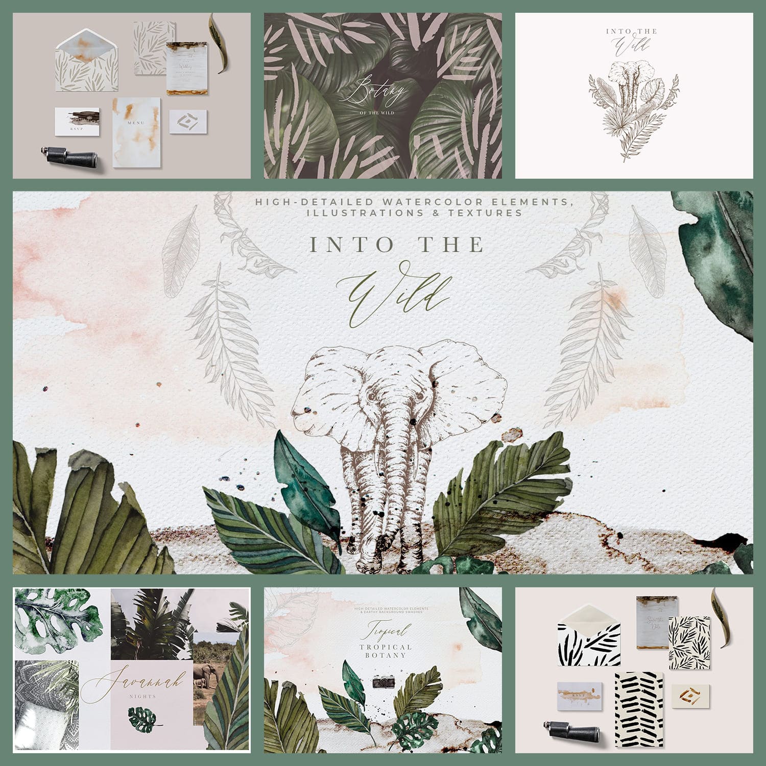 High-Detailed Watercolor Elements, Illustrations & Textures Into The Wild.