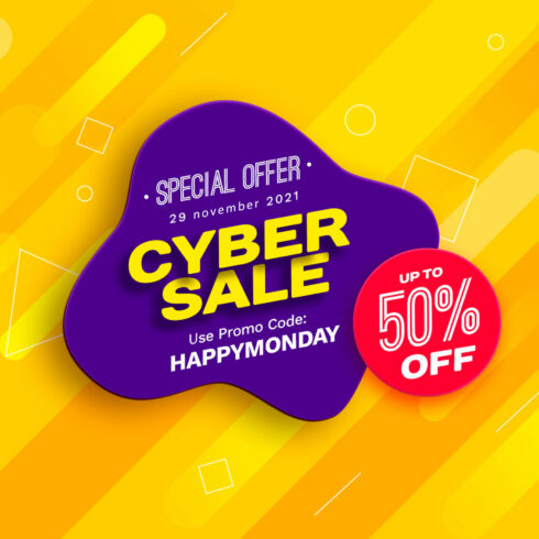Yellow Cyber Monday Social Media Pack cover image.