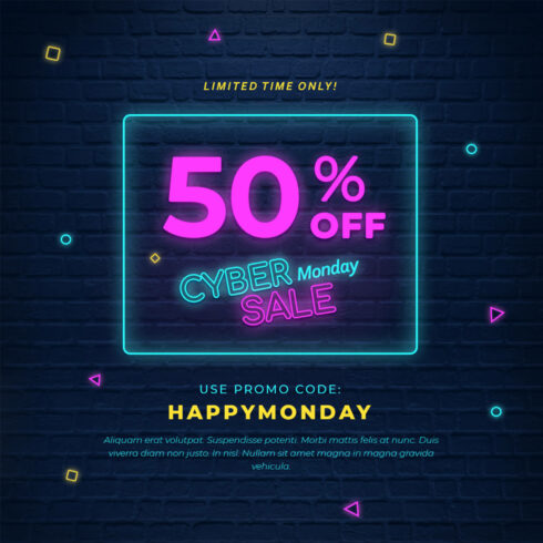 Free Cyber Monday Sale 50% OFF Banners cover image.