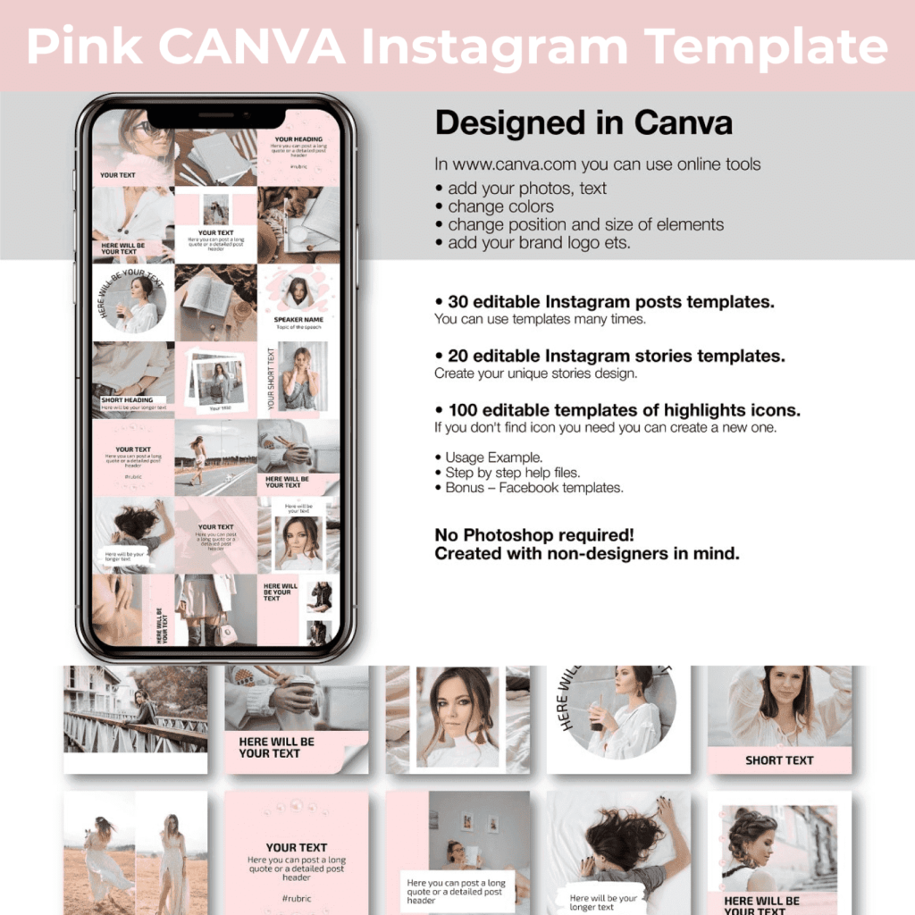 Pink Canva Instagram Template – MasterBundles