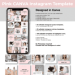 Pink CANVA Instagram Template With Information About Canva's Features.