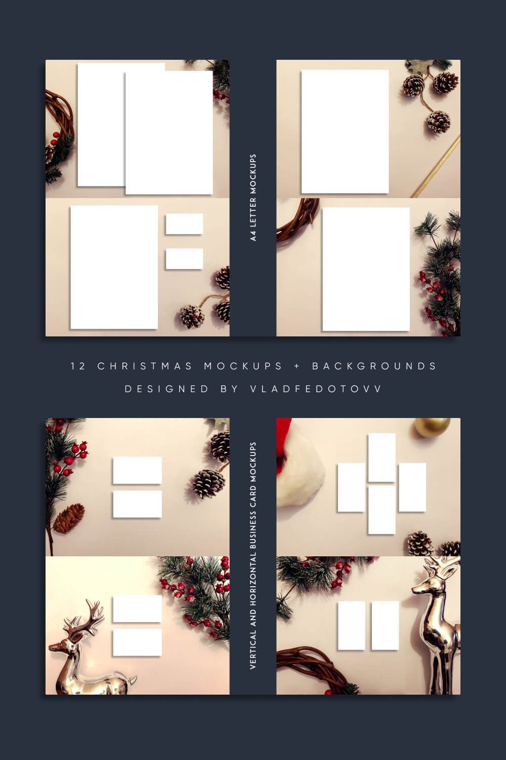We are happy to introduce you Christmas Mockups and backgrounds