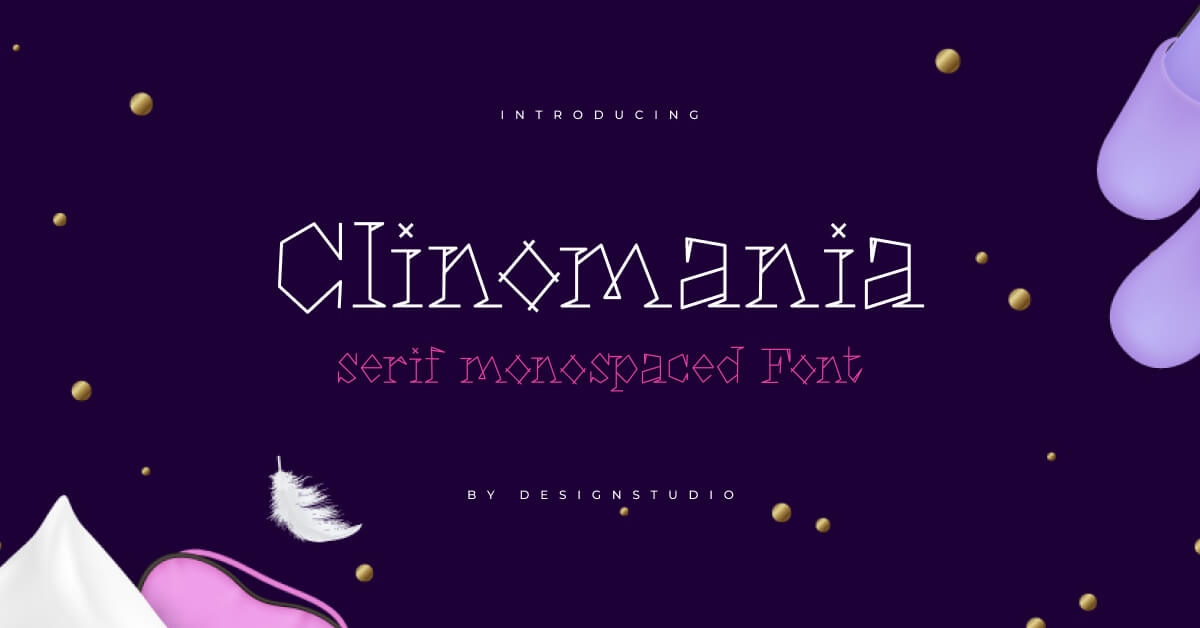 Clinomania Serif Monospaced Font facebook image.