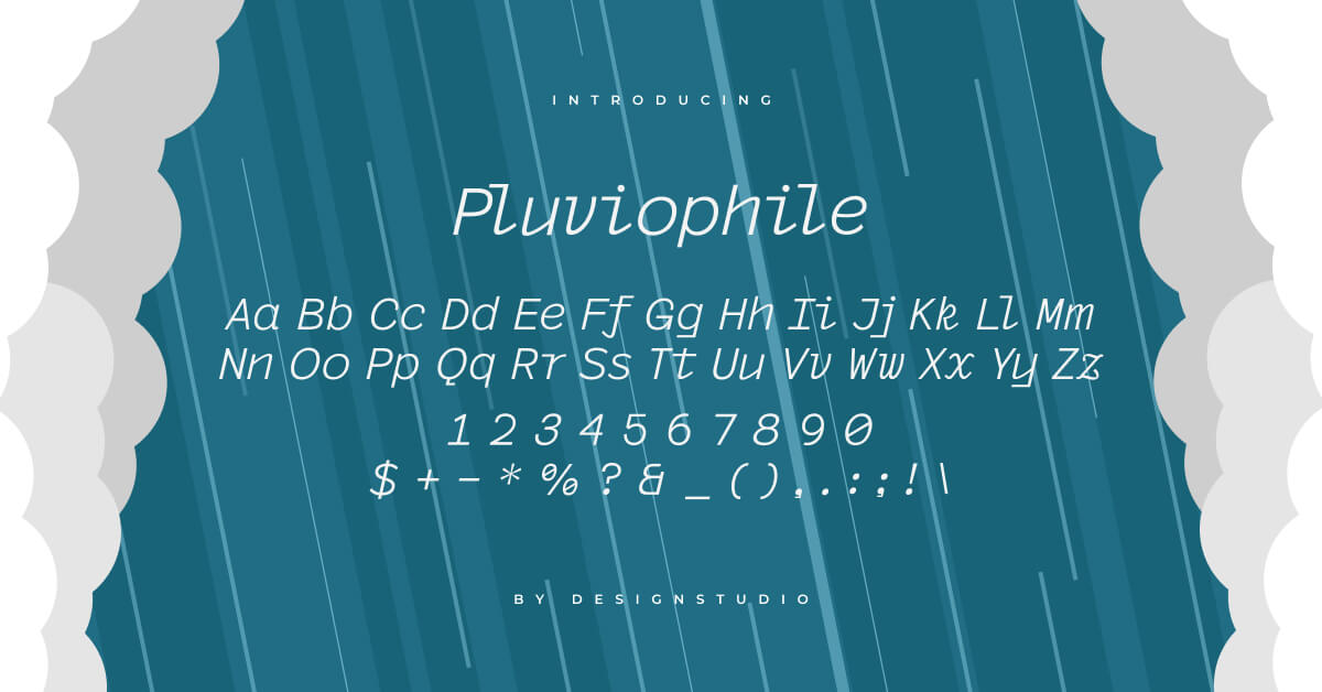 Pluviophile Serif Monospaced Font facebook image.