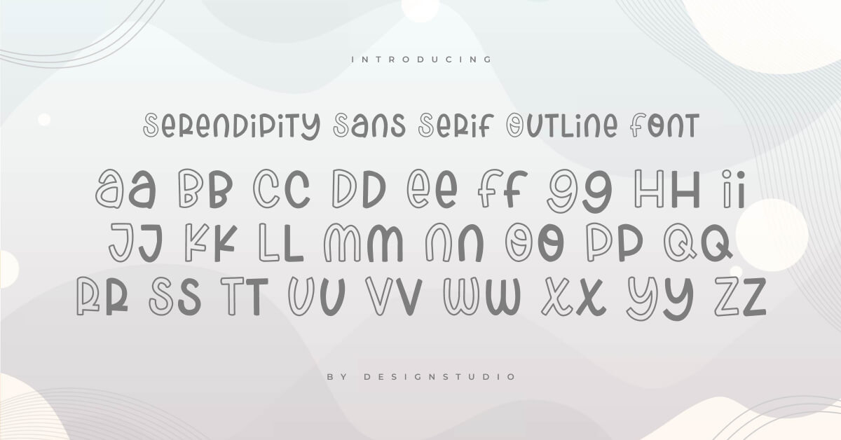 Serendipity Sans Serif Outline Font facebook image.