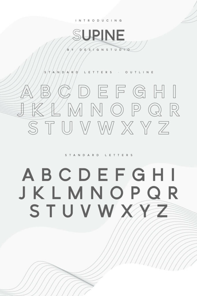 Supine Sans Serif Outline Font pinterest.