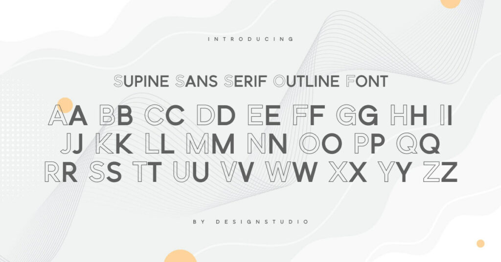 Supine Sans Serif Outline Font facebook cover.