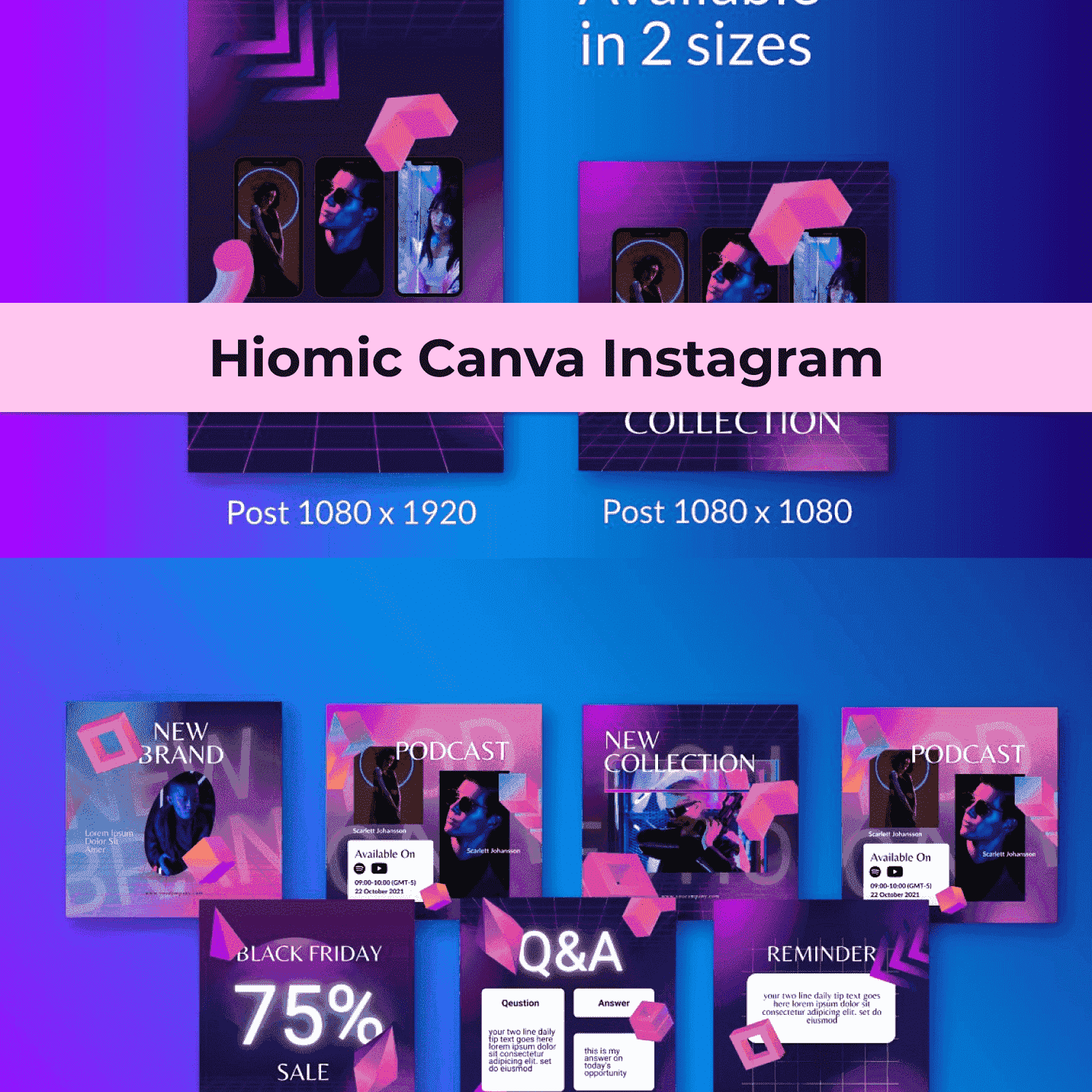 Hiomic Canva Instagram Preview In Two Sizes.