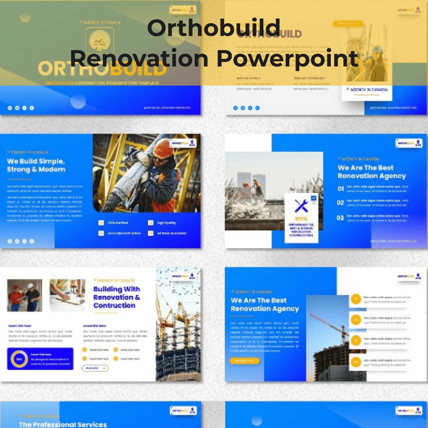 Orthobuild - Renovation Powerpoint by MasterBundles Collage Image.