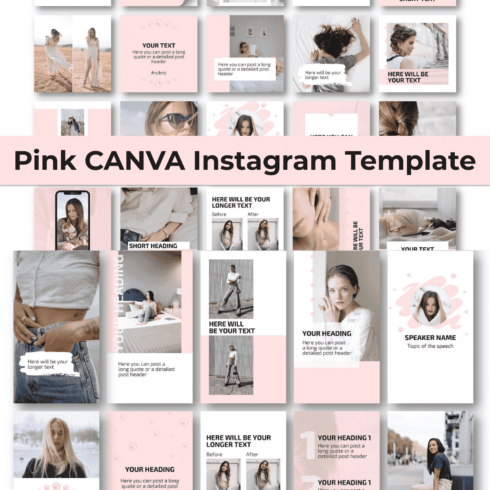 Pink CANVA Instagram Templates.