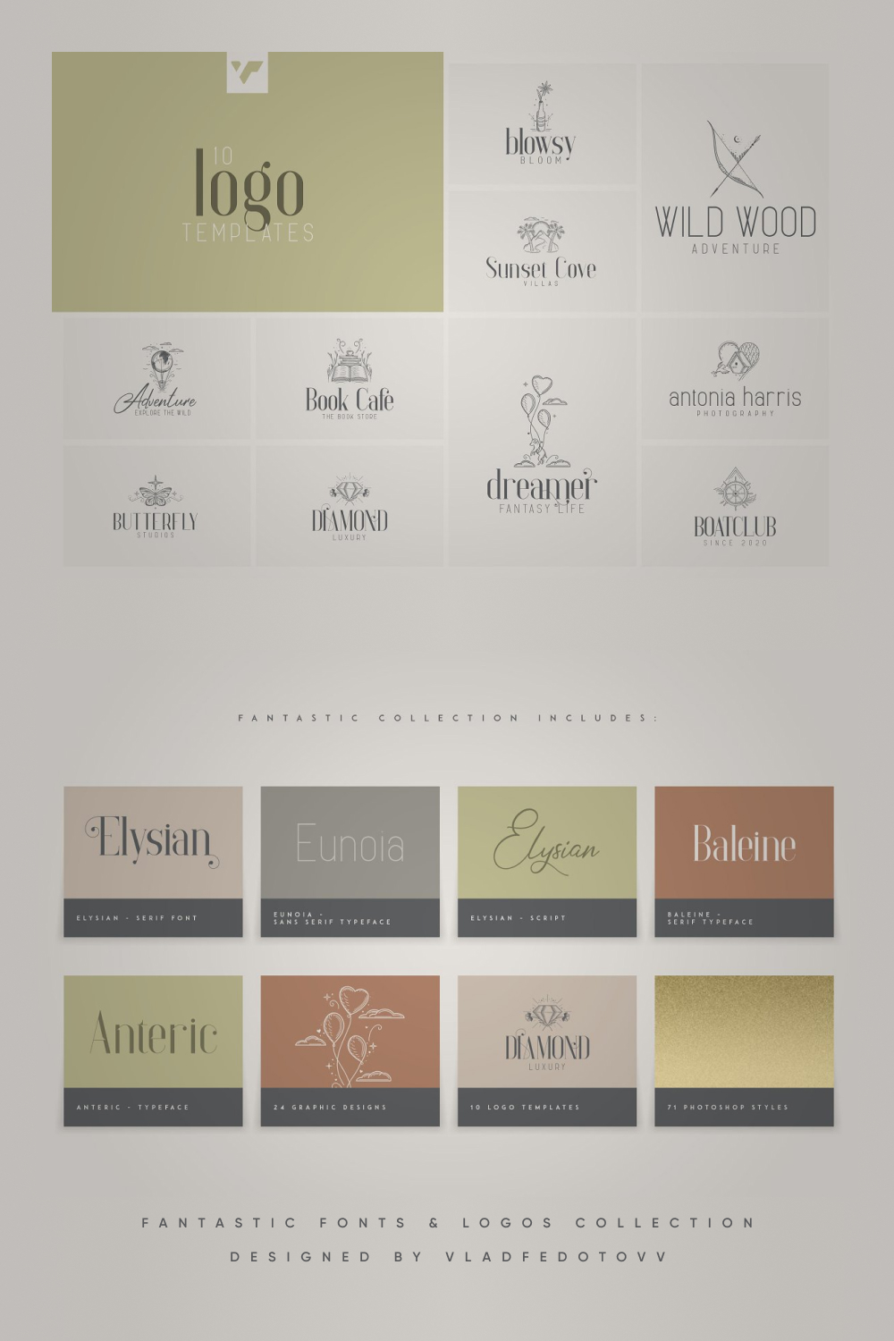 Fantastic Fonts Logos Collection.