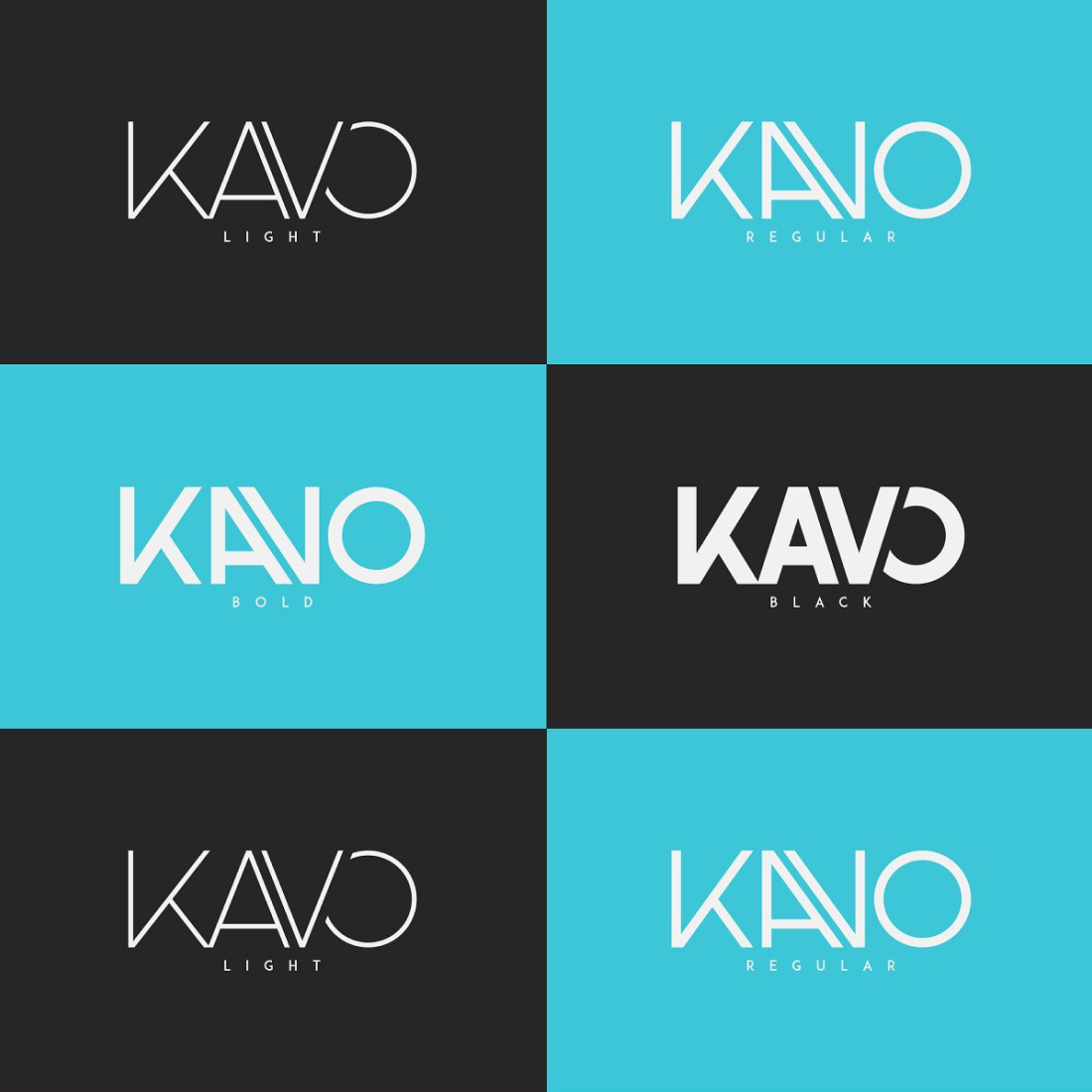 Kavo Geometric Sans Serif 4 weight 6 Logo Templates preview image.