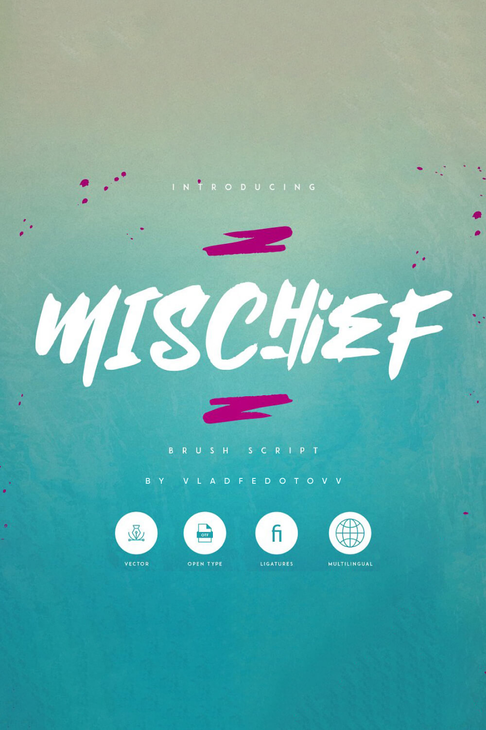 Mischief – Alphabet Brush Calligraphy Font Extras pinterest image.