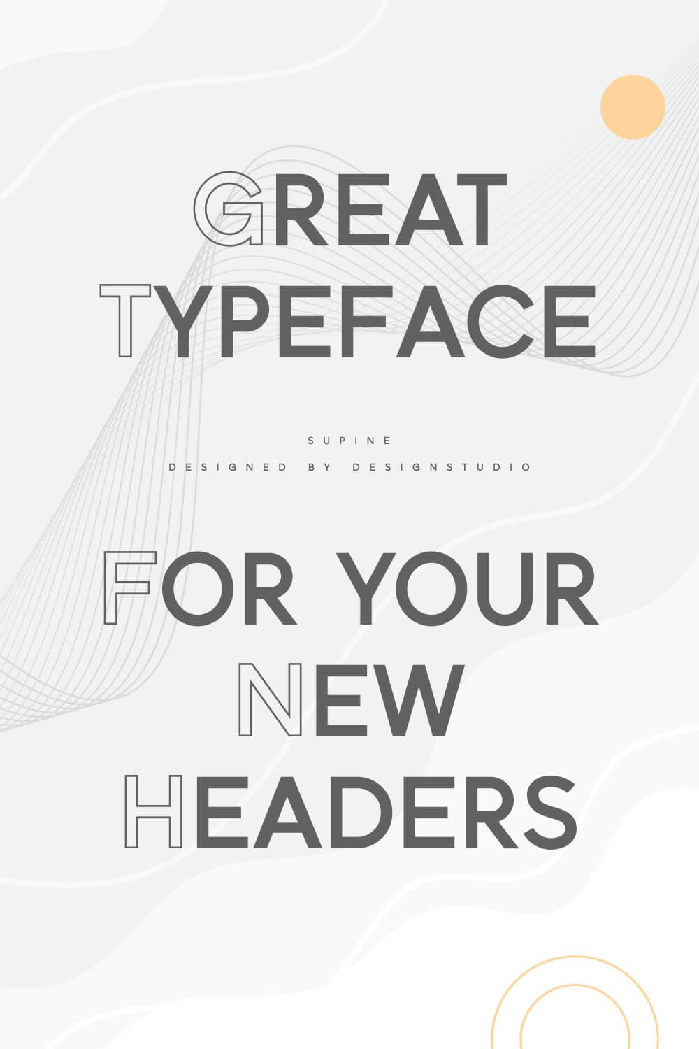 Supine Sans Serif Outline Font Pinterest cover.