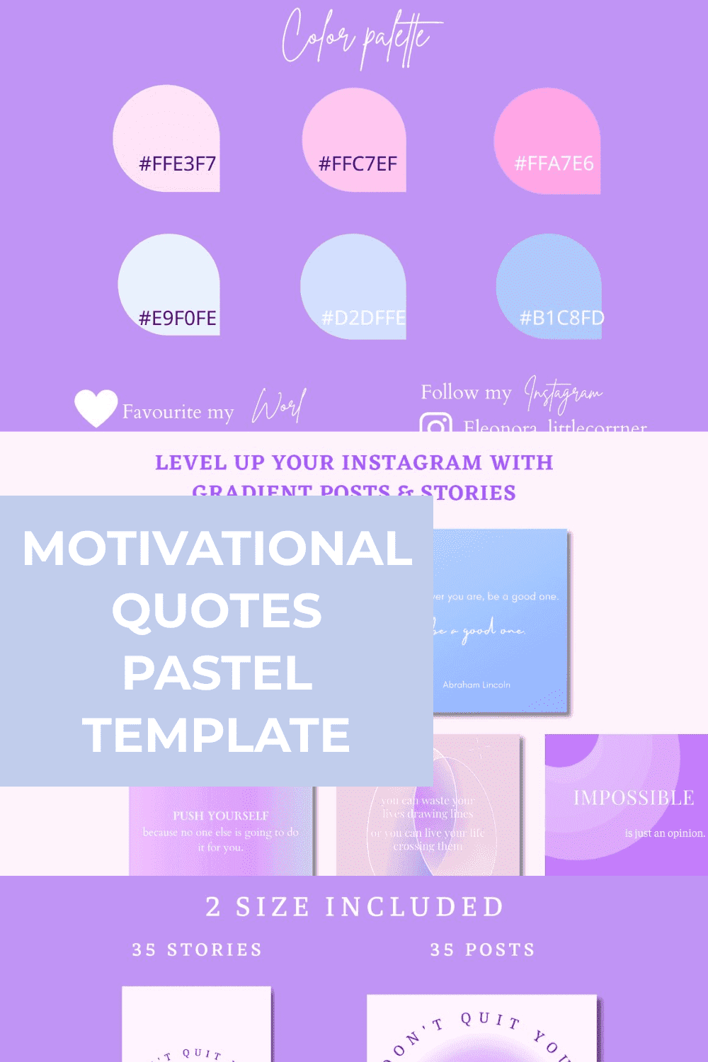 Motivational Quotes Pastel Template.