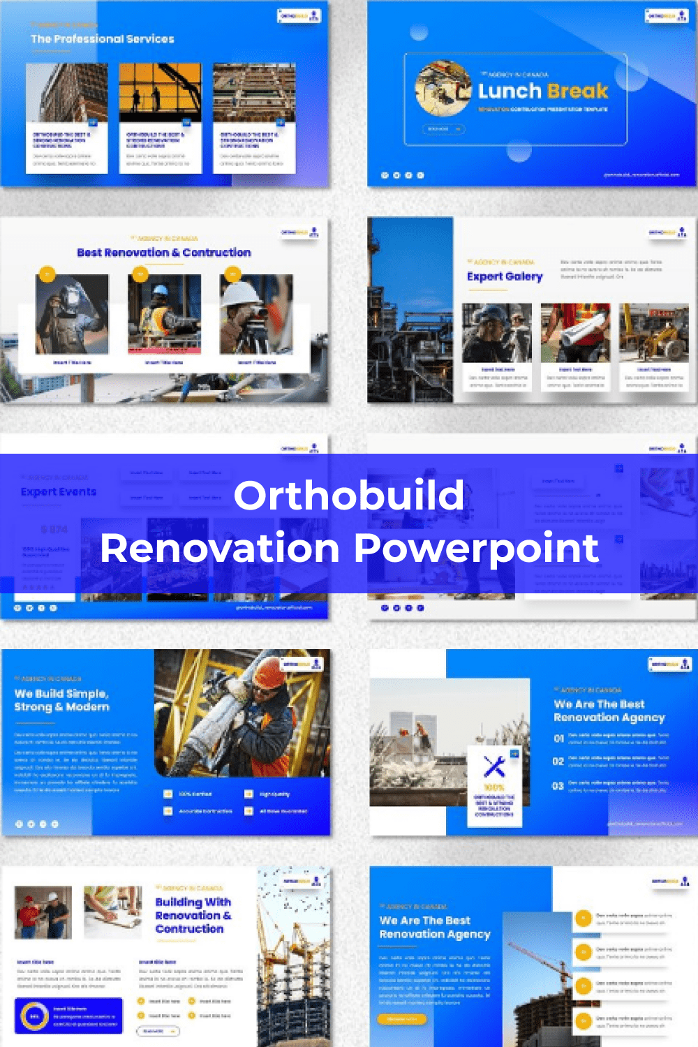 Orthobuild - Renovation Powerpoint by MasterBundles Pinterest Collage Image.
