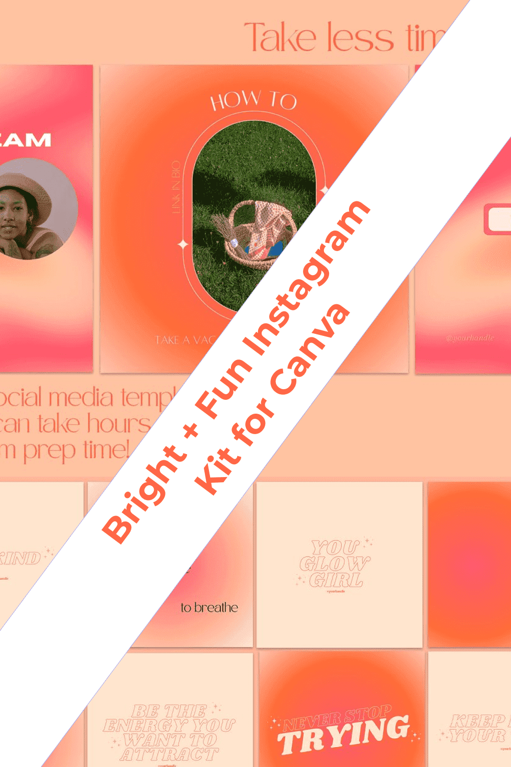 Bright + Fun Instagram Kit For Canva - Social Media Template Preview.