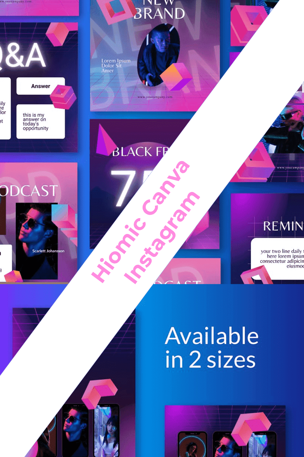 Hiomic Canva Instagram - Available In 2 Sizes.