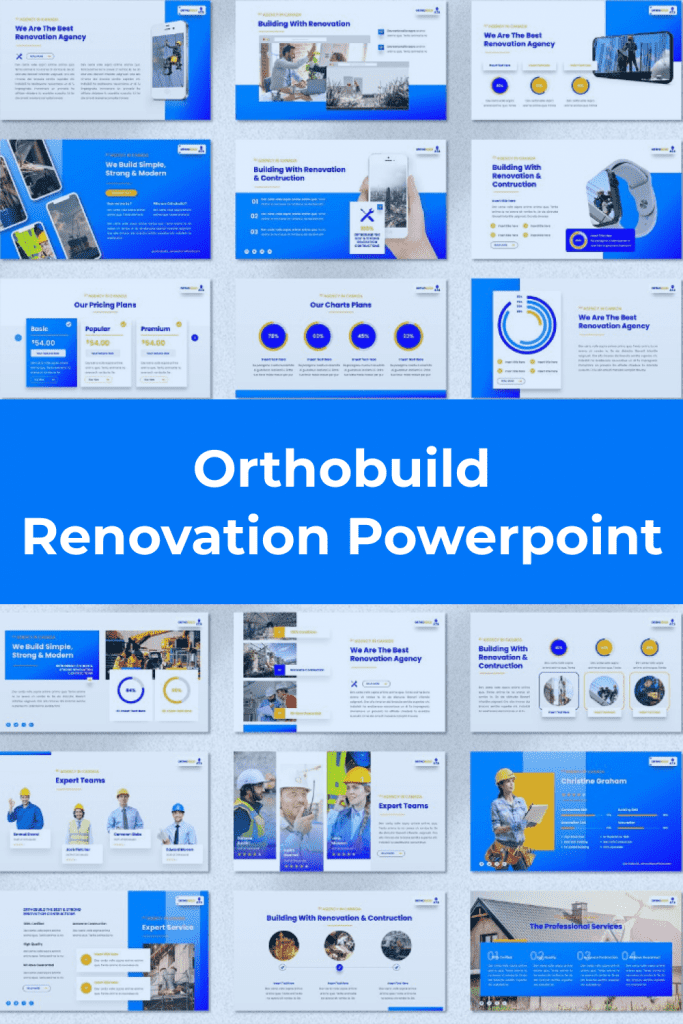 Orthobuild - Renovation Powerpoint by MasterBundles Pinterest Collage Image.