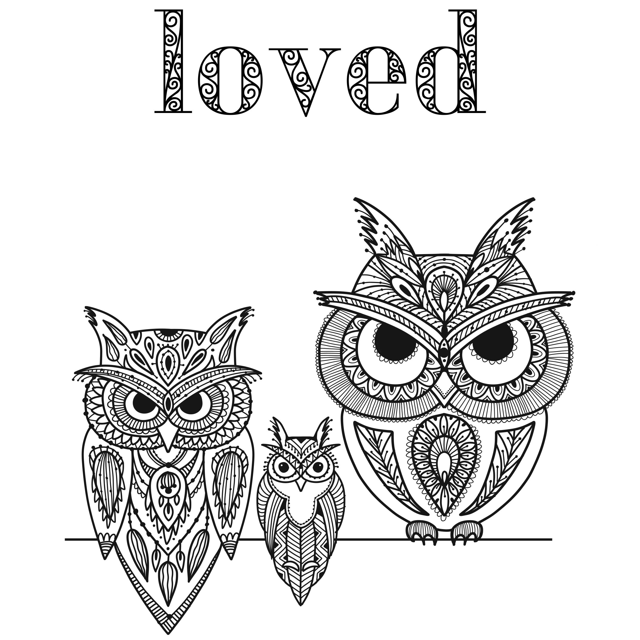 owl coloring pages cover image.
