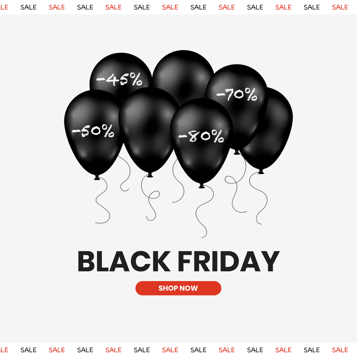 Free White Black Friday Social Media Promo Pack cover image.
