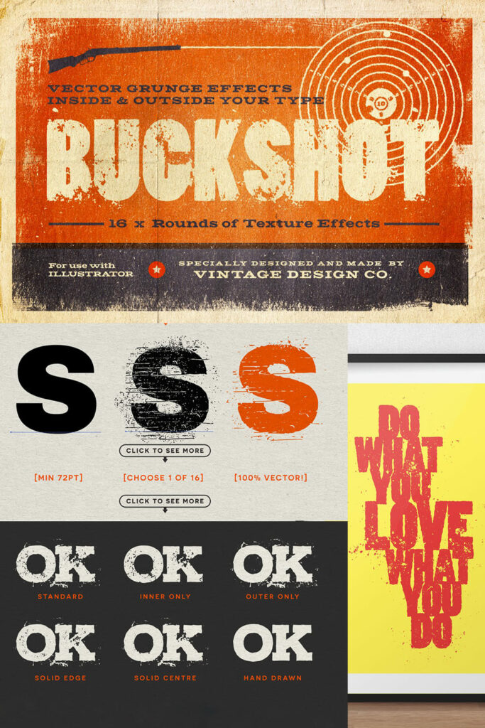 BUCKSHOT Vector Type Effects by MasterBundles Pinterest Collage Image.
