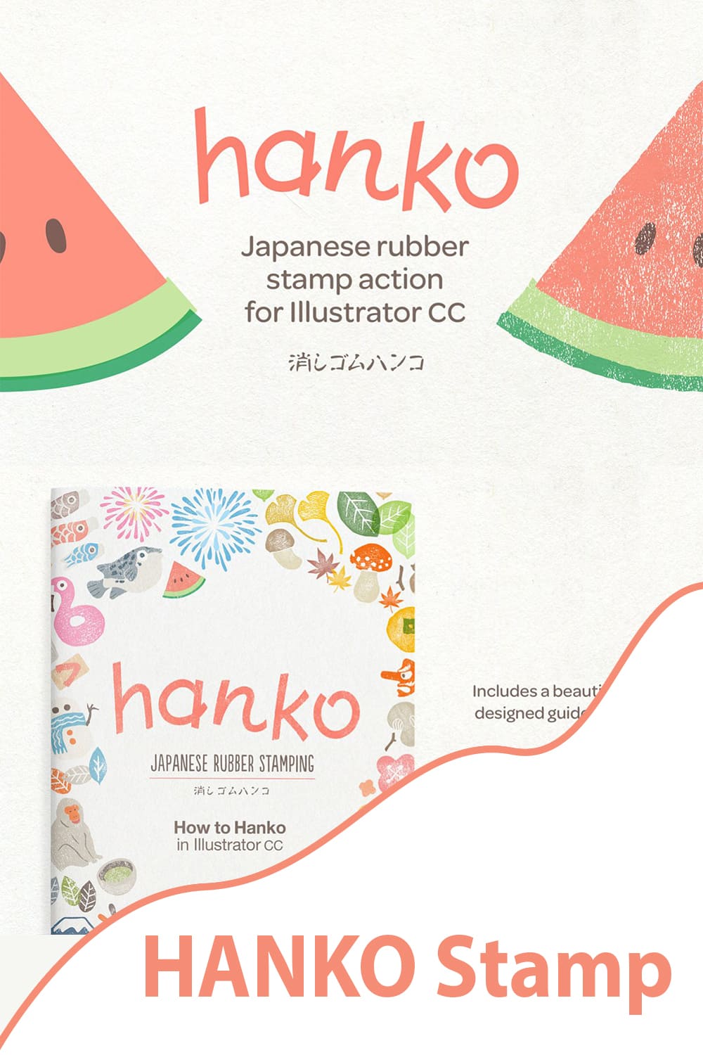 HANKO Stamp by MasterBundles Pinterest Collage Image.