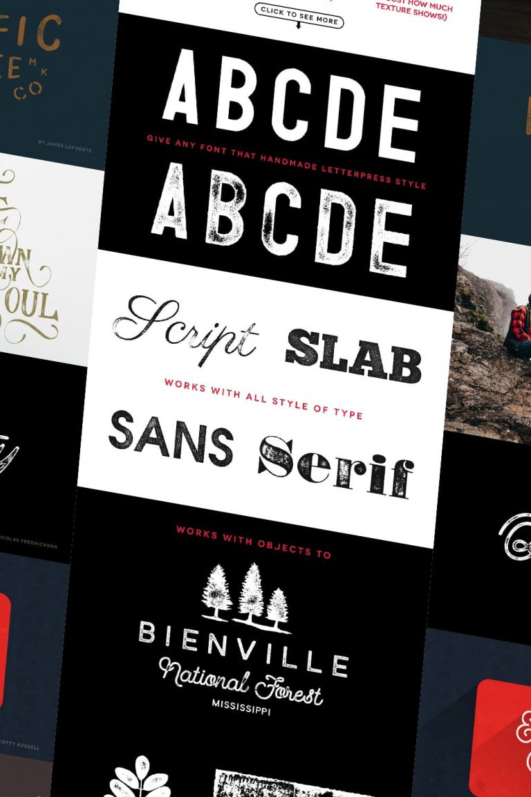 letterpress style illustrator download