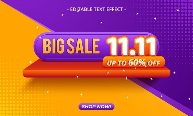11 11 shopping day sale banner background.