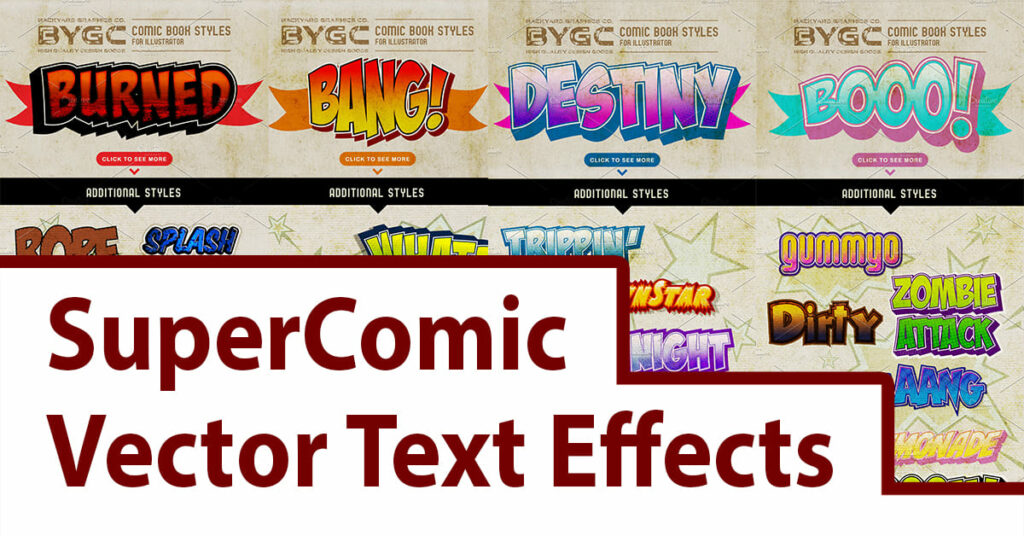 SuperComic - Vector Text Effects by MasterBundles Facebook Collage Image.