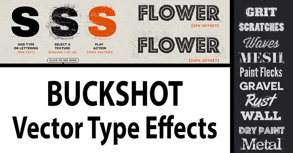 BUCKSHOT Vector Type Effects by MasterBundles Facebook Collage Image.
