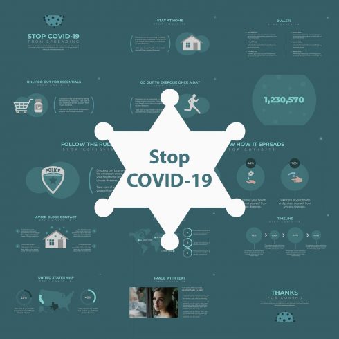 Stop COVID-19 PowerPoint Template by MasterBundles.