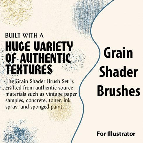 Grain Shader Brushes For Illustrator by MasterBundles Collage Image.