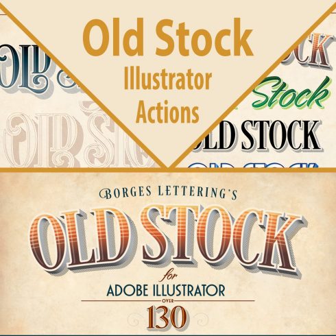 Old Stock-Illustrator Actions by MasterBundles Collage Image.