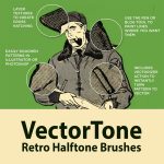 VectorTone Retro Halftone Brushes by MasterBundles.