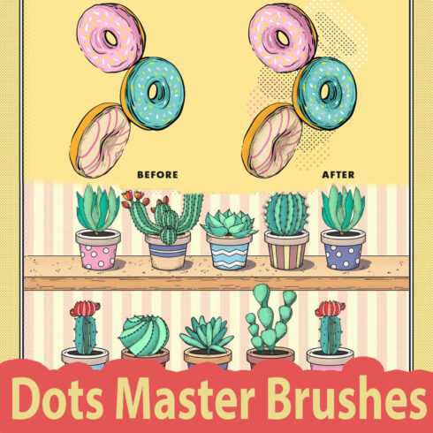 Dots Master Brushes by MasterBundles Collage Image.